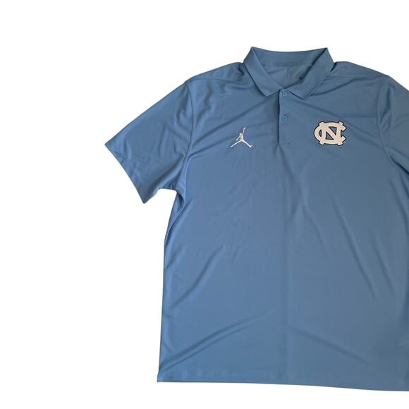 Nike Dri Fit Men's Size L Jordan UNC North Carolina Tar Heels Blue Polo Shirt - Picture 7 of 12